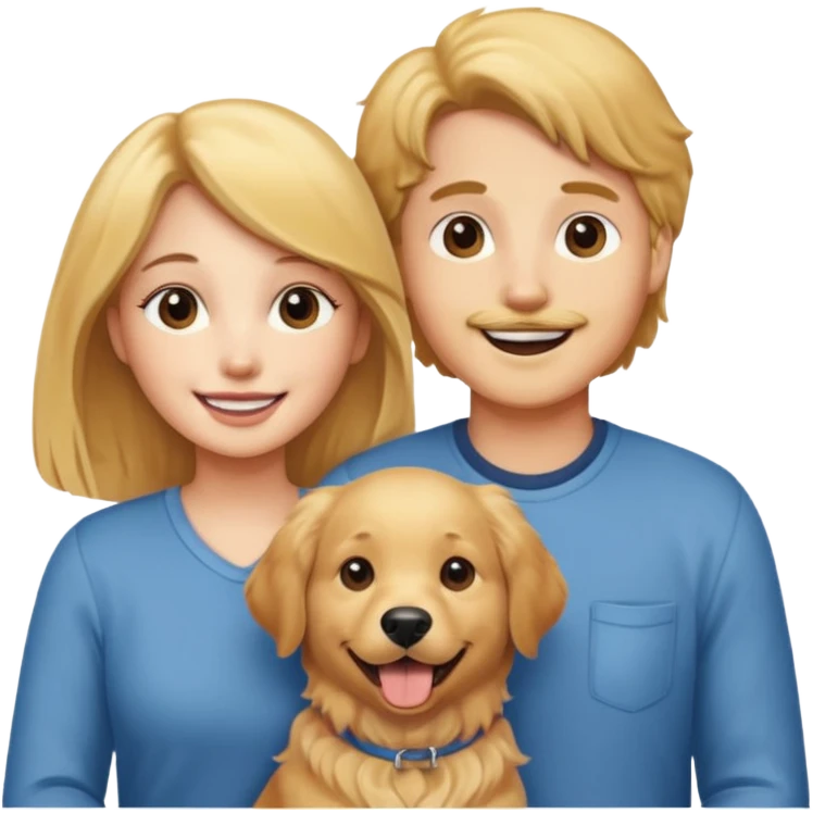 couple and their pet dog emoji