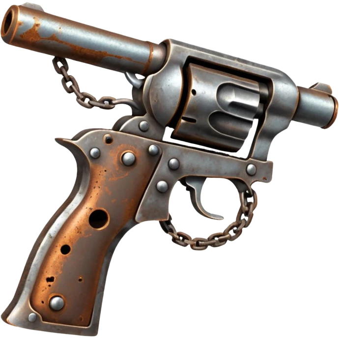 pistol made out of broken chain emoji