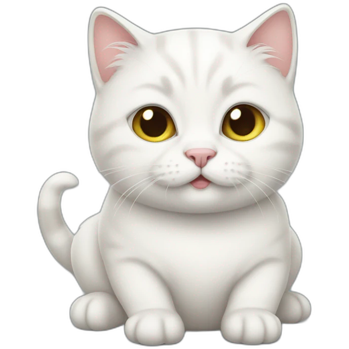 fat white kitten emoji