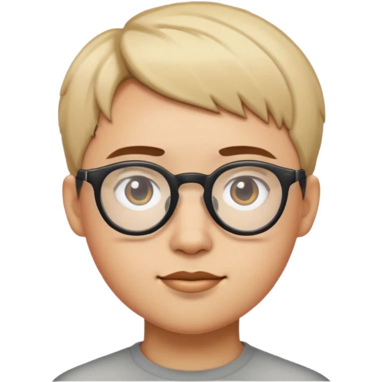 round face short hair & glasses emoji