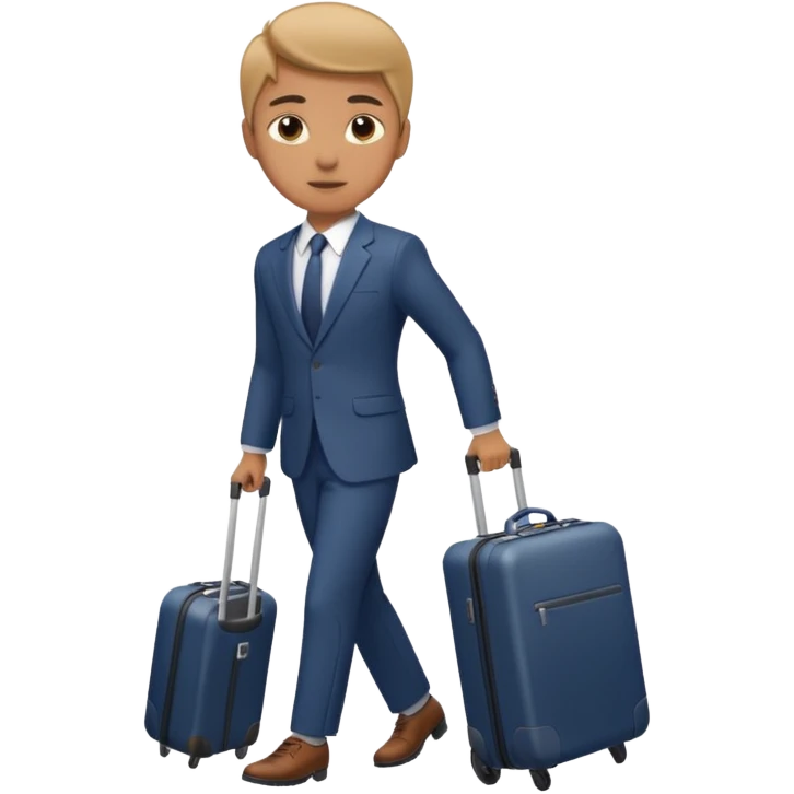 Please create an image of a young person departing overseas for employment. Set the scene as them pulling a suitcase toward the airp emoji