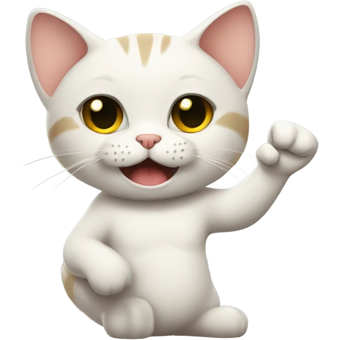 cat giving the middle finger emoji
