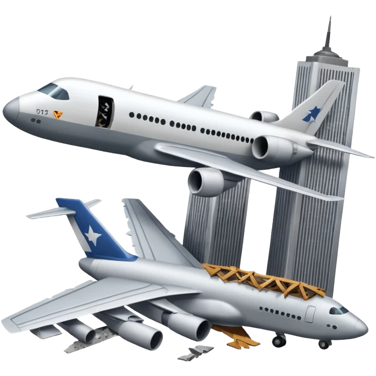 a plane thats about to crash into the world trade center emoji