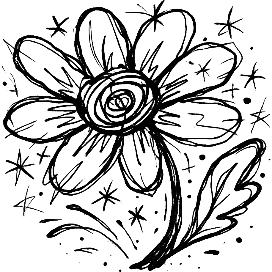 anemone flower doodle emoji
