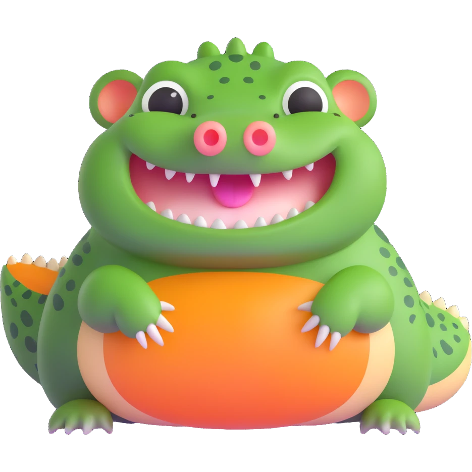 crocodile with hamster cheeks emoji