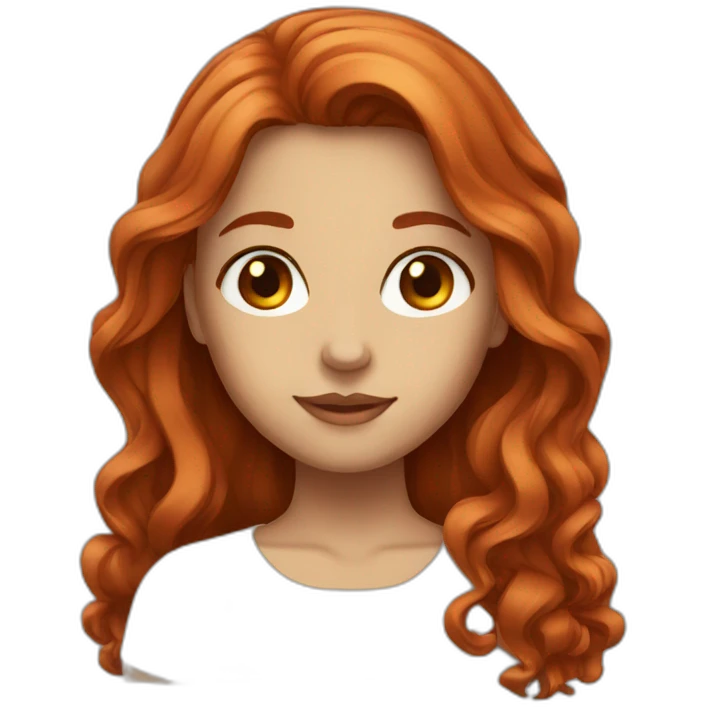 girl with Brown eyes and long red hair emoji