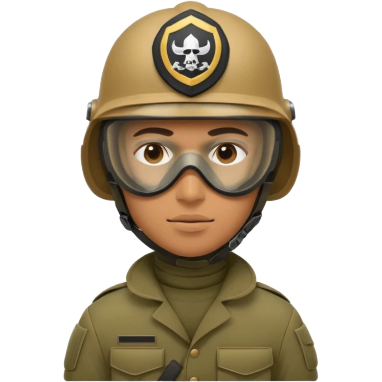 soldier with helmet and wearing mask emoji