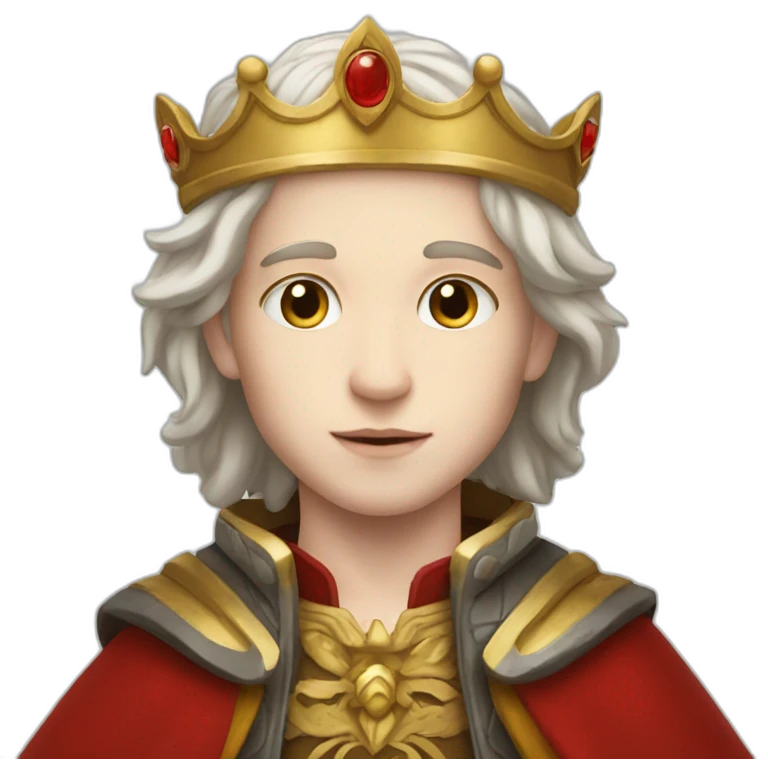 white skin King's son with RED emoji