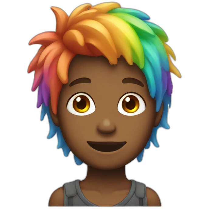 boy with rainbow hairs emoji