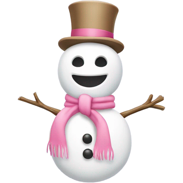 Ein Schneemann mit rosa Schleife  emoji