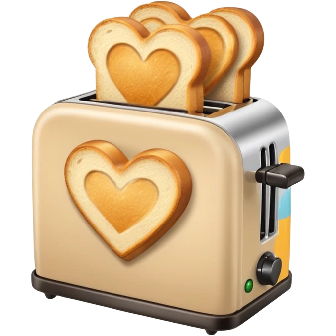 Light Beige heart toaster with toast  emoji