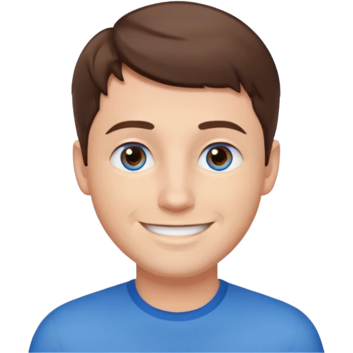 adult male with short, brown hair and blue eys emoji