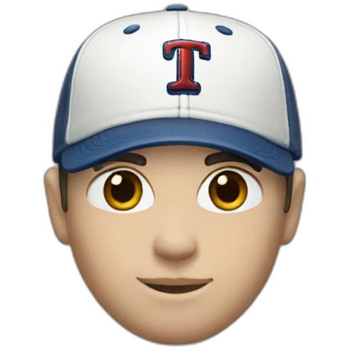 pale man with dark hair wearing a titleist baseball cap emoji