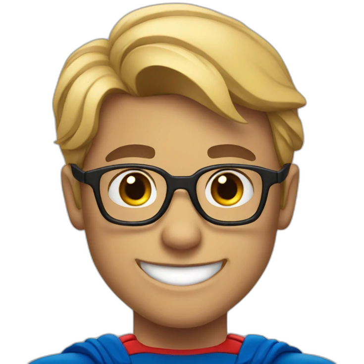 superman with eyeglasses teen smile emoji