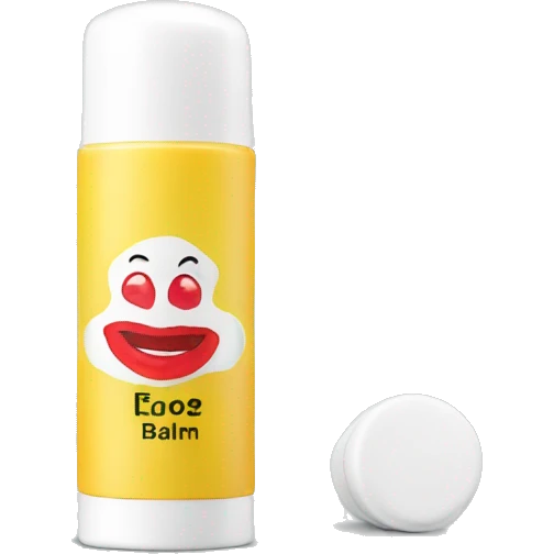 lip balm with label emoji