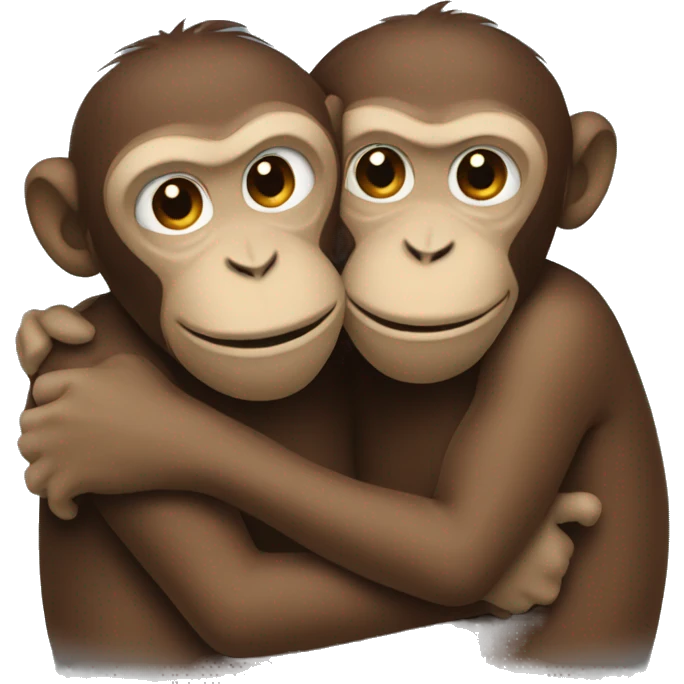 two hugging monkeys emoji