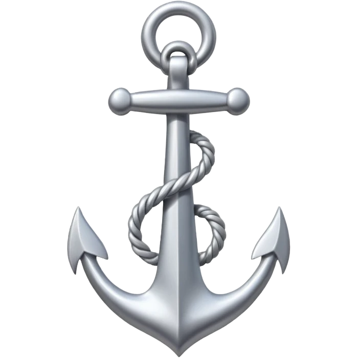 Je veux un emoji encre dans ce style là : ⚓ je veux qu’il représente sentimental par un noeud : 🪢 peut tu me faire l’ancre en argent  emoji