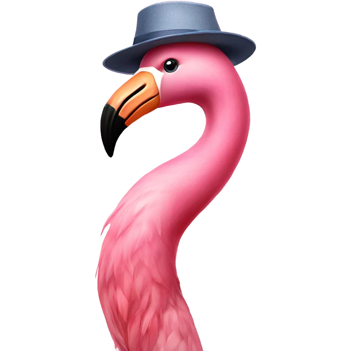 Flamingo with a silly hat emoji
