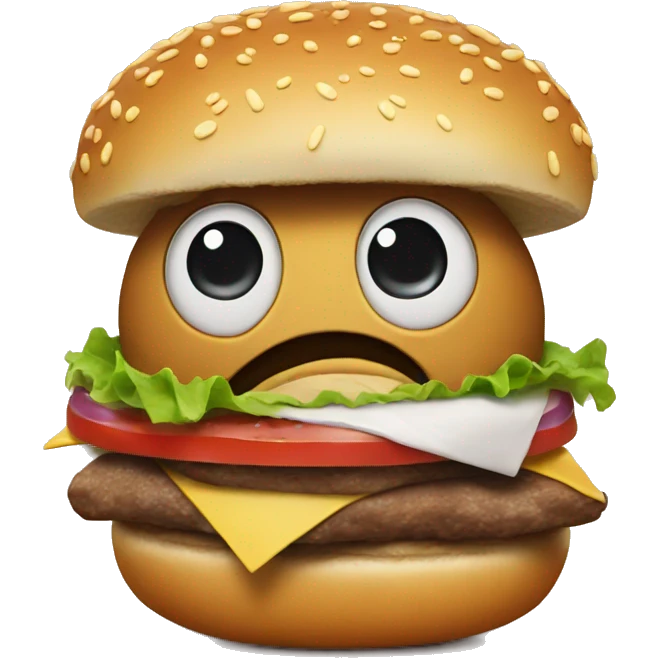 sad burger emoji