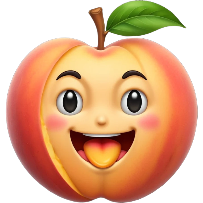 stylized emoji where a peach is split open to reveal a shaking face inside, showing both the fruit and the trembling expression emoji