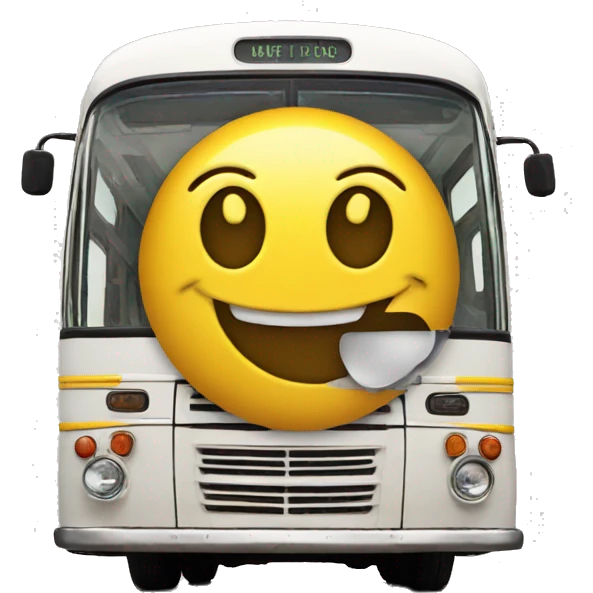 smiley face and bus  emoji