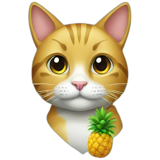 cat with a pineaple emoji