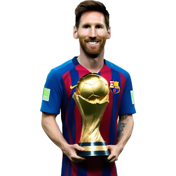 Messi con la copa del mundo  emoji