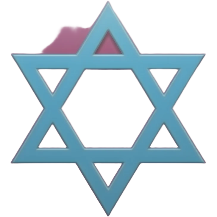 Звезда Давида и символ  ס в голубом цвете на темно розовом фоне emoji