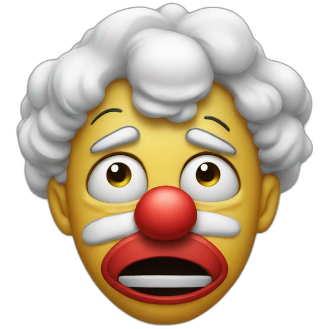 very upset crying clown emoji
