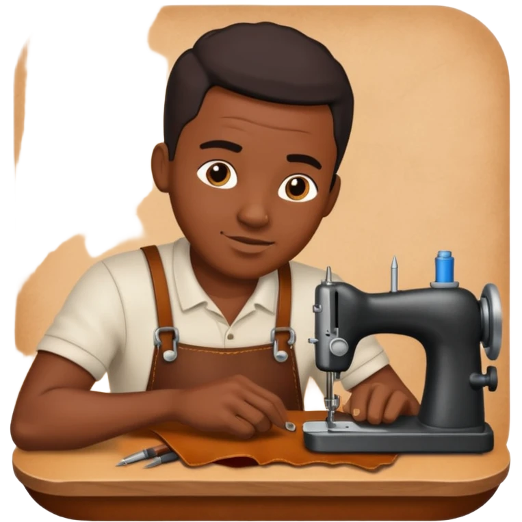 Leather Craft Worker black man  emoji