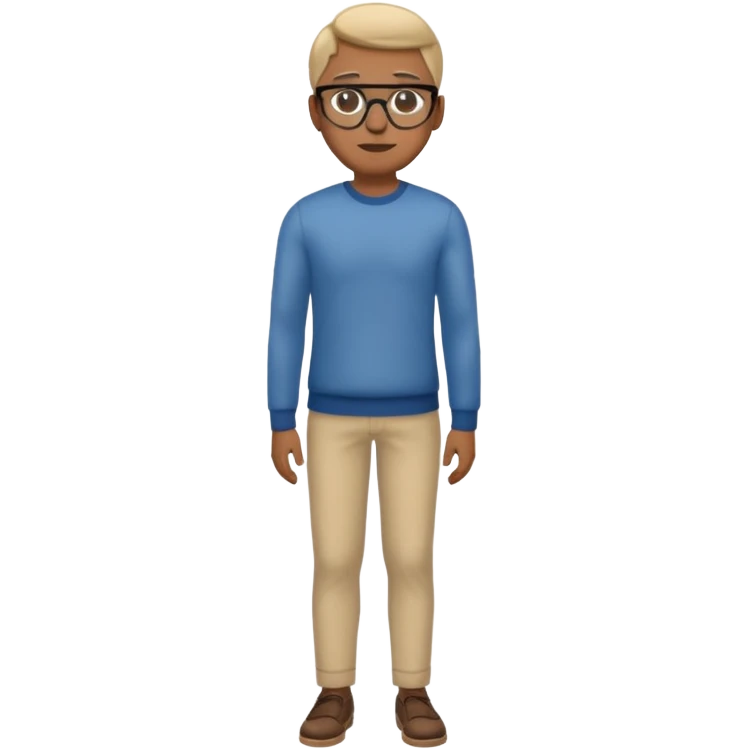 male model wearing glasses full body emoji