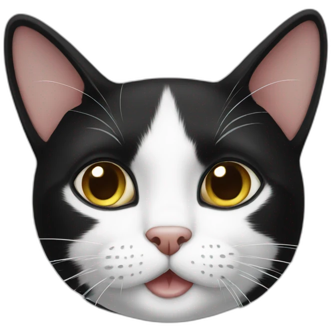 Black white cat emoji