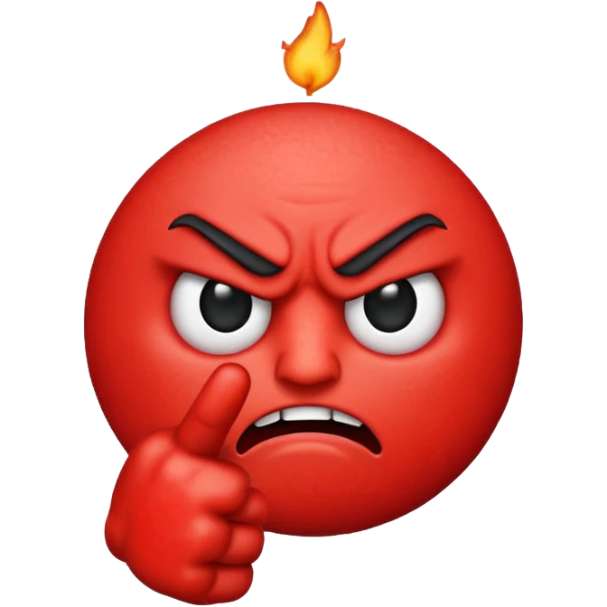 Angry emoji pointing at you emoji