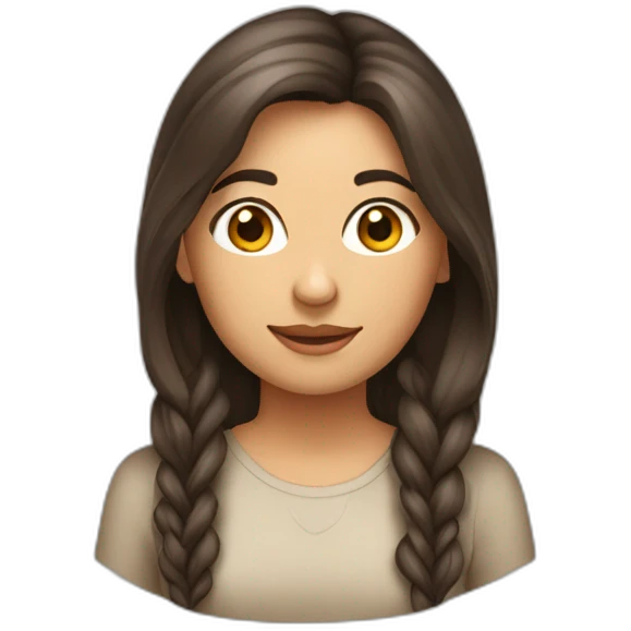 Fille brune avec les cheveux longs emoji
