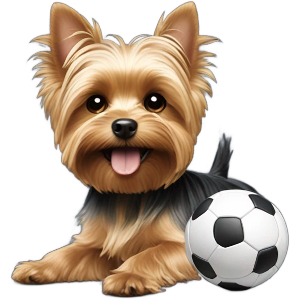 Yorkie playing football emoji