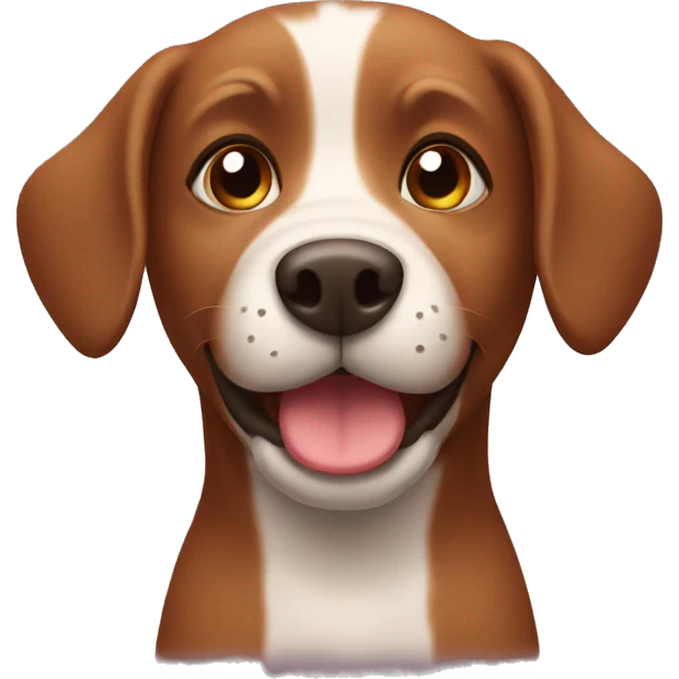Brown dog with love heart emoji