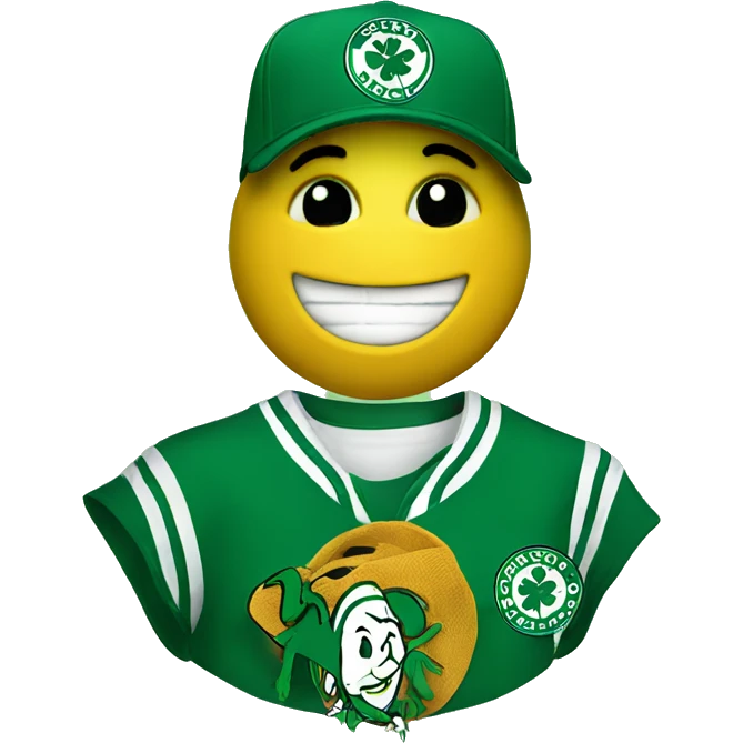Smiley face with Boston Celtics hat emoji
