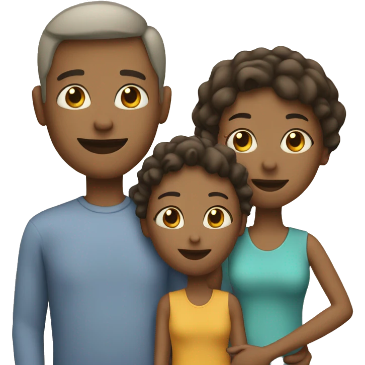 A family emoji with two adults and a child holding hands.  emoji