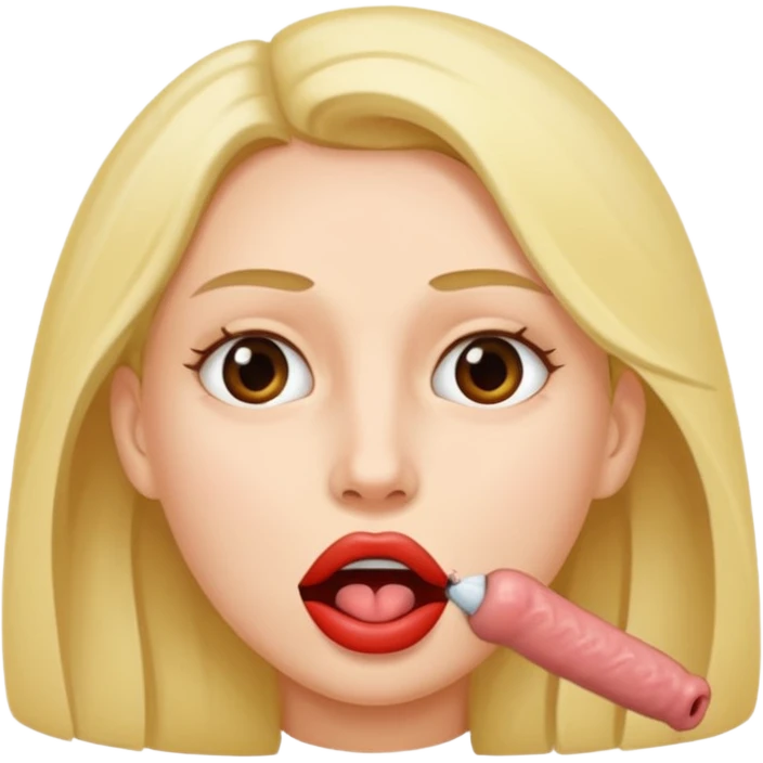 Mulher chupando o pau de um homem  emoji