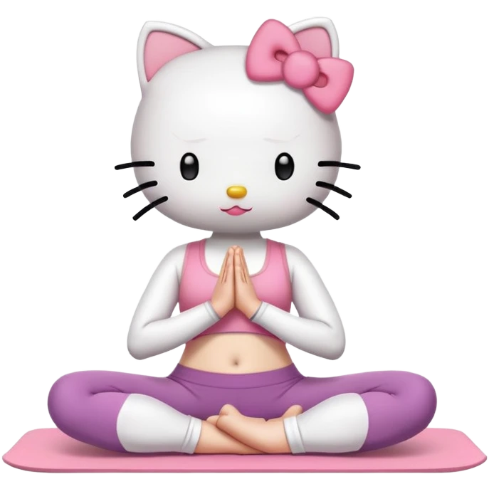 Hello Kitty doing yoga emoji