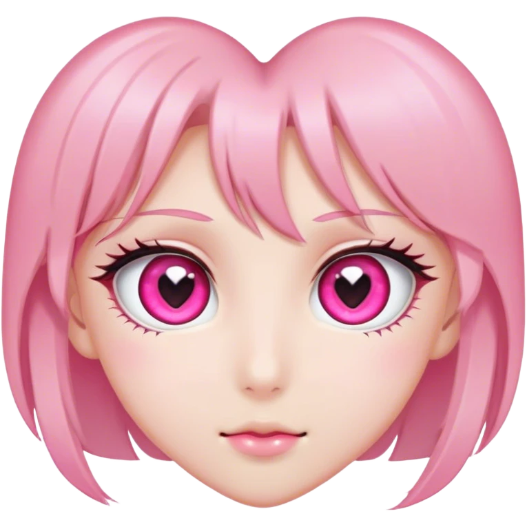 pink shojo anime eyes with heart shaped pupils emoji