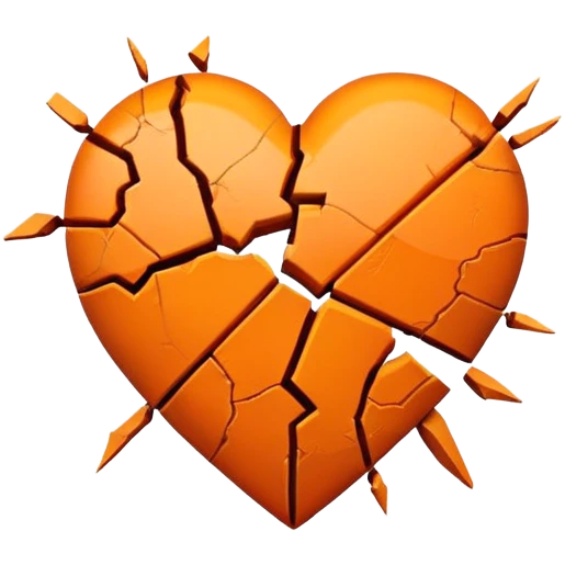 Orange broken heart  emoji