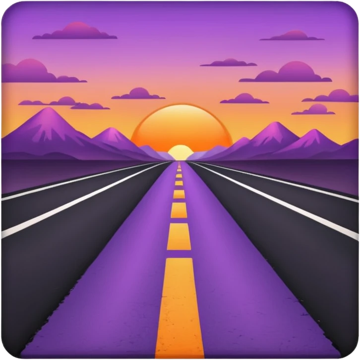 road with sunset emoji