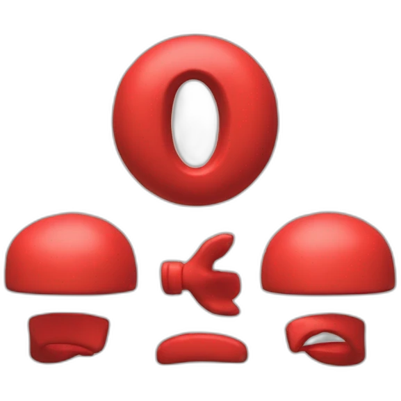 3d x red Color emoji