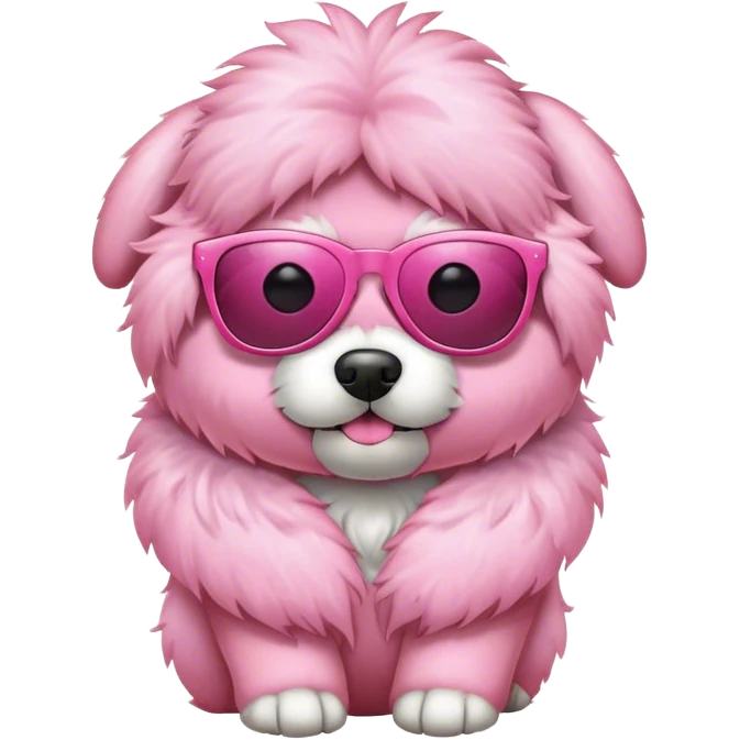 Pink dog with sunglasses emoji