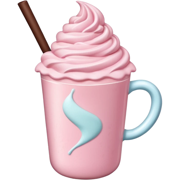 Pastel Pink Frozen Cream Hot Chocolate  emoji