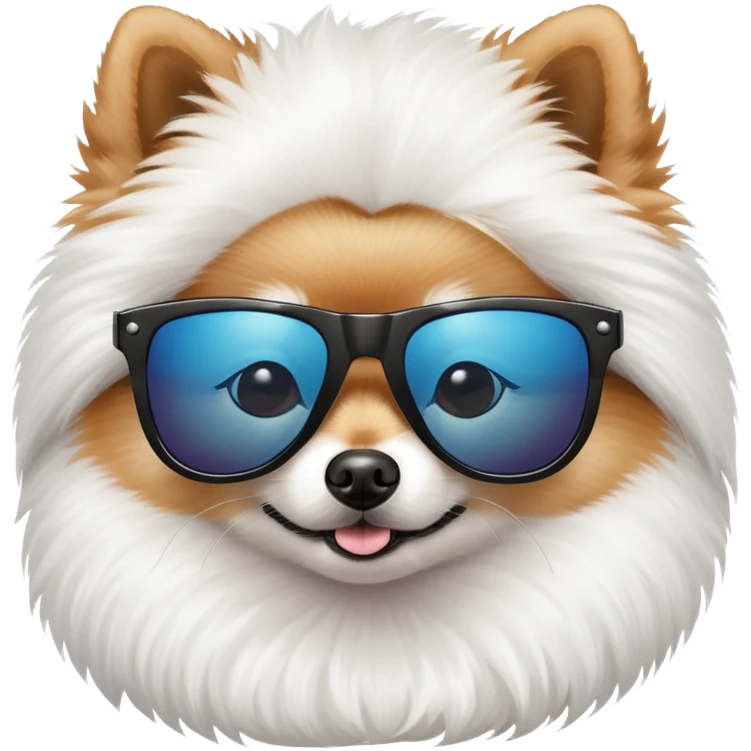 pomeranian with cool sunglasses emoji