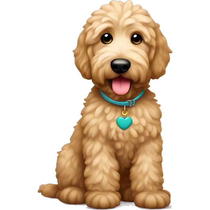 Goldendoodle with heart eyes emoji