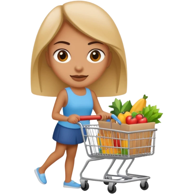 woman with shopping cart emoji