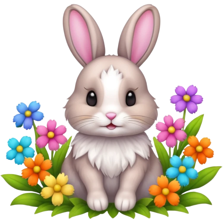 🐰🌈🌸 Rainbow spring bunny emoji